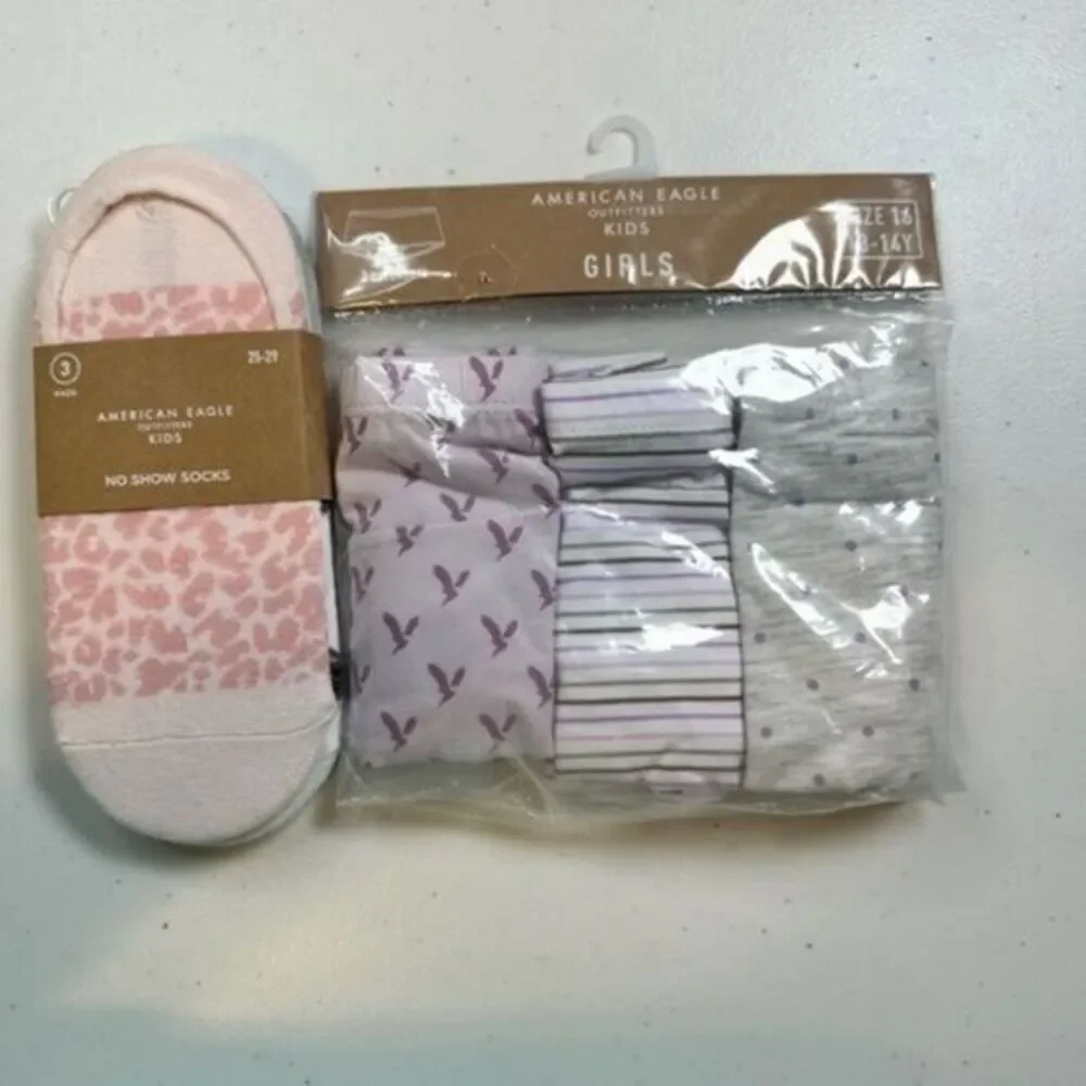 NWT American Eagle Girls Youth No Show Socks and Boy Shorts Panties - Size 16